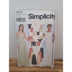 Simplicity 7219 14 - 20‎ EVENING Top Camisole Full Slim Skirt Gown Pattern UNCUT